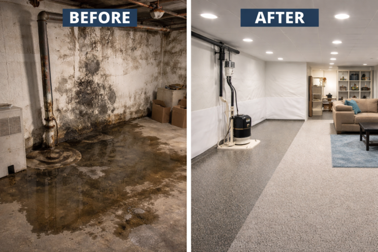 Before and After Waterproofing Transformation