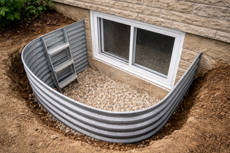 Newly installed basement egress window in {city}